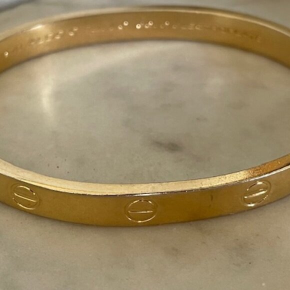 CHARLES REVSON Love Bracelet by Aldo Cipullo 1970 Gold Elecroplate - Picture 5 of 17
